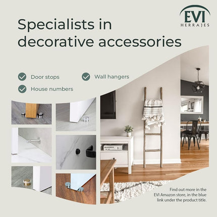 EVI Herrajes | Designer Wall Door Stop - Fluted Texture - 1.1" x 1.1" - Black Lacquered Steel - Adhesive and Screw Fastening