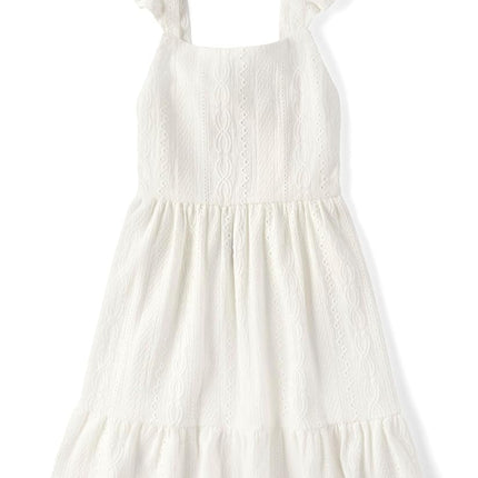 The Children's Place Girls' Printed Summer Dresses, Simply White, X-Small