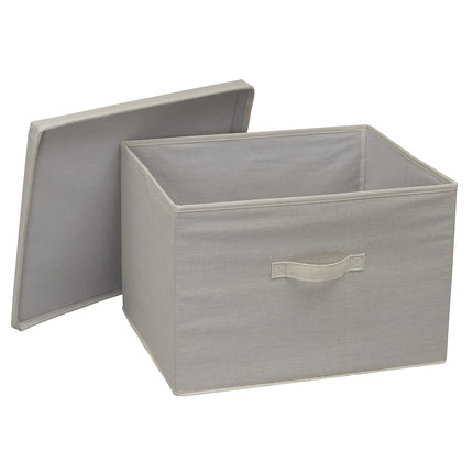 Household Essentials Natural Wide Storage Box with Lid, 15”x18.5”x12”, Wide-18.5" W x D
