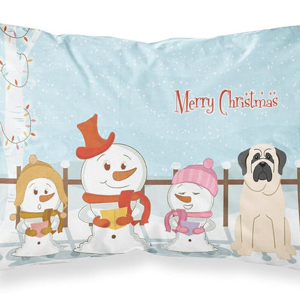 Caroline's Treasures BB2348PILLOWCASE Merry Christmas Carolers Mastiff White Fabric Standard Pillowcase Lightweight Super Soft Easy Care Decorative Artwork Pillowcase, Standard