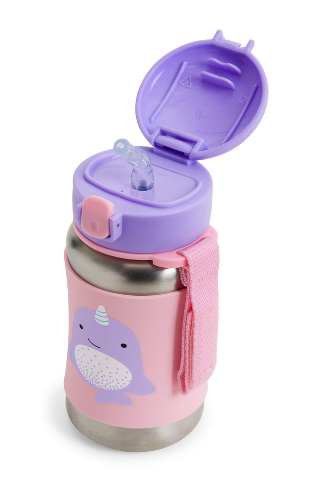 Gobelet à paille pour enfant Skip Hop, bouteille à paille en acier inoxydable Zoo, Narval