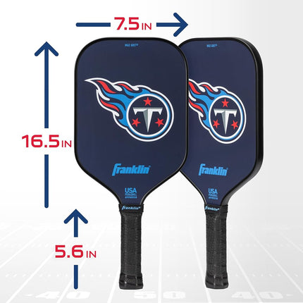 Franklin Sports NFL Tennessee Titans Pickleball Paddle - Official NFL Team Pickleball Paddles - USAP (USAPA) Approved Premium Quality Pickleball Paddles - Authentic Team Logos + Colors