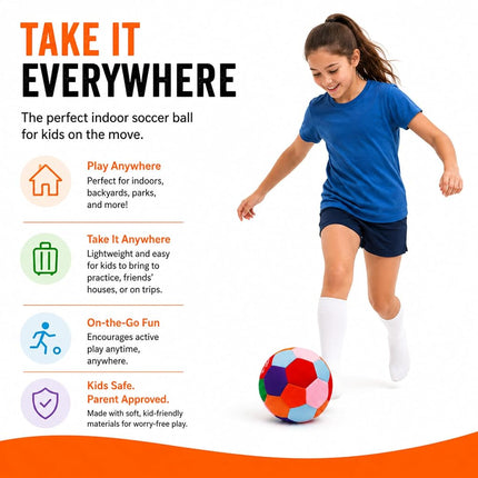 Safe Sport Gear The House Ball - The Original Soft and Safe Indoor Soccer Ball Size 4 Created for Inside Your Home and Yard - Fun Soccer Gift - Perfect Kids Soccer Ball