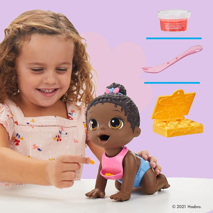 Baby Alive Lil Snacks Doll, 8-Inch Snack-Themed Eating Pooping Black-Haired Doll for Kids 3+