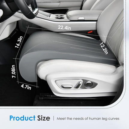 FLORICH Car Seat Extender Leg Extender Support Cushion for Driver Seats Office Chair, Leather Carseat Leg Support for Long Drivers Universal Car Seat Cushion Legs Rest Pads-Dark Grey