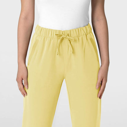 WonderWink Women's Stovepipe High-Low Hem Scrub Pant, Sunshine Yellow, Large