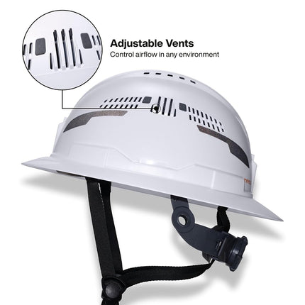Klein Tools 60401T2 Type 2 Hard Hat, Vented Full Brim, Class C, 6-Point Suspension with Accessory Mounts and Washable Padding