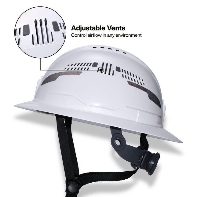 Klein Tools 60401T2 Type 2 Hard Hat, Vented Full Brim, Class C, 6-Point Suspension with Accessory Mounts and Washable Padding