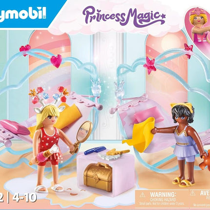 PLAYMOBIL 71362 Princess Magic: Princess Party in the Clouds, a fairy-tale magical world with cloud beds, hammocks and treasure chest, fun imaginative role-play, playsets suitable for children ages 4+