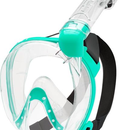 Cressi Baron Full Face Masks, Clear/Aqua Green, S/M