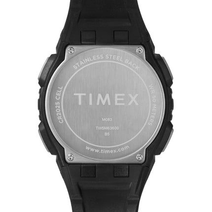 Timex Men's Sport 43 mm Watch - Black Resin Band Digital Dial Black Case TW5M63600