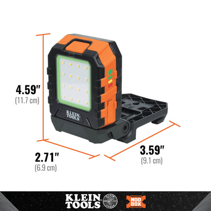 Klein Tools 56416 MODbox Rechargeable 1000-Lumen LED Area Work Light with Magnets, 3 Brightness Levels, 360-Degree Rotation, and Kickstand