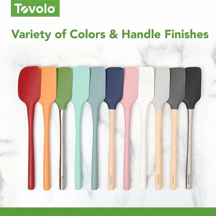 Tovolo Flex-Core All-Silicone Set of 5 Spatulas (Deep Indigo) - Kitchen Utensils & Gadgets Essential for Baking, Cooking, Grilling, Apartment, & New Home/BPA-Free & Dishwasher-Safe