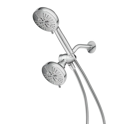 Moen Hydro Energetix Combo de Cabezal de Ducha Doble de Alta Presión con Pulverizador de Mano, 8 Configuraciones de Rociado para el Cabezal de Ducha, Acabado Cromado, 200C0