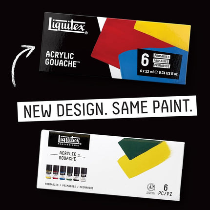 Liquitex Proffessional Professional Acrylic Gouache Set 6 x 59 ml Primary Colours, 59 ml (Pack of 6)