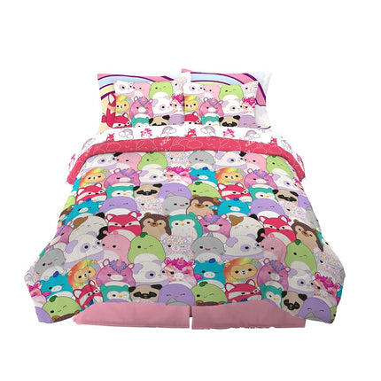 Franco Comforter and Sheet Set with Sham, Microfiber, Squishmallows, 7 Piece Full Size