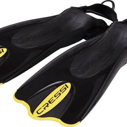Cressi Palau Saf Fins - Adjustable Short Fins Adults for Snorkelling and Swimming, Black/Yellow Short Fins, XS/S (35/38)