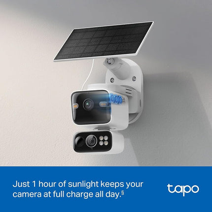 Tapo 2K Dual-Lens Pan/Tilt Outdoor Solar Wireless Cam, C645D KIT