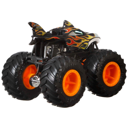 Hot Wheels Monster Trucks Paquete de 3 Vehículos de Juguete a Escala 1:64, Shark Wreak, Piran-ahh y Mega Wrex, Juguete para Niños de 3 Años en Adelante