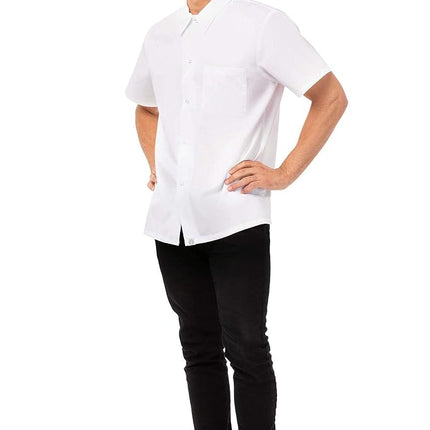 Chef Works Men's Utility Cook Shirt, White, XS