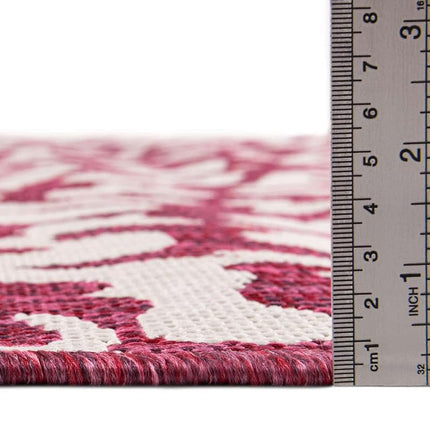 Unique Loom Outdoor Safari Collection Area Rug - Leopard (2' 11" x 10' Runner, Magenta/Ivory)