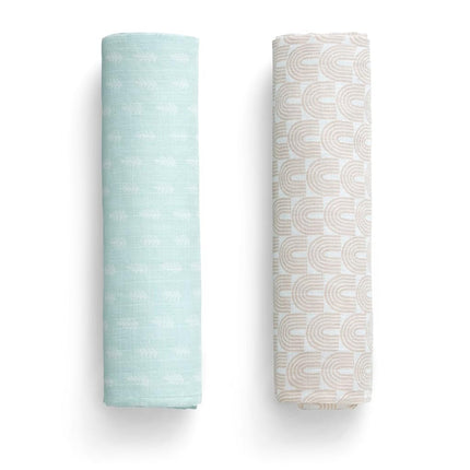 Delta Children 100% Cotton Muslin Baby Receiving Blankets for Girls and Boys � 47x47 Inches (Pack of 2), Neutral Boho