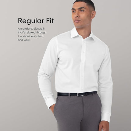 Van Heusen Men's Dress Shirt Regular Fit Flex Collar Stretch Solid, White, 44 cm Neck 91/94 cm Sleeve (XL)