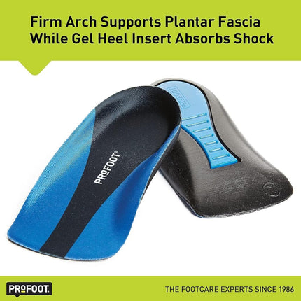 PROFOOT Plantar Fasciitis Orthotic Insoles for Men (Sizes 8-13) – Gel Shoe Inserts for Instant Heel Pain Relief and Arch Support – 2 Pairs of Heel Pads