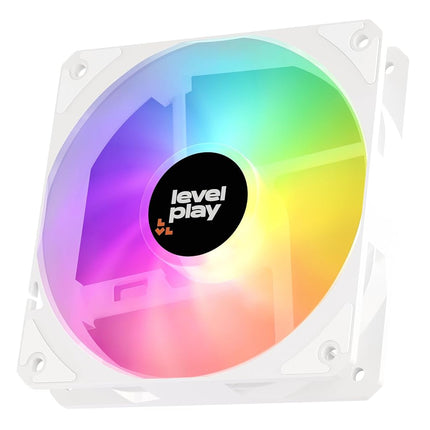 Levelplay CF120 ARGB 120mm PWM Fan 4-Pin Addressable-RGB 3-Pin Single Performance Fan (White)