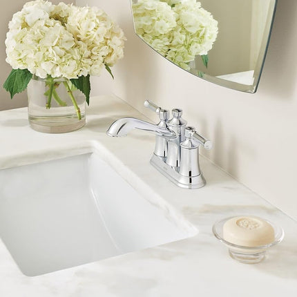 Moen 6802 Dartmoor Two-Handle Low Arc Bathroom Faucet, Chrome