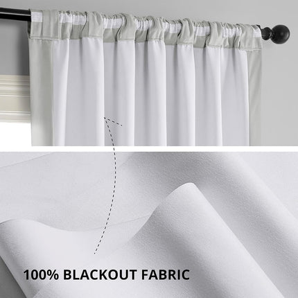 HPD Half Price Drapes – Rideaux occultants thermiques Signature en velours pour salon, 305 cm de long (1 panneau), rideaux isolants occultants à passe-tringle pour chambre, 127 cm (l) x 305 cm (L), gris Reflet