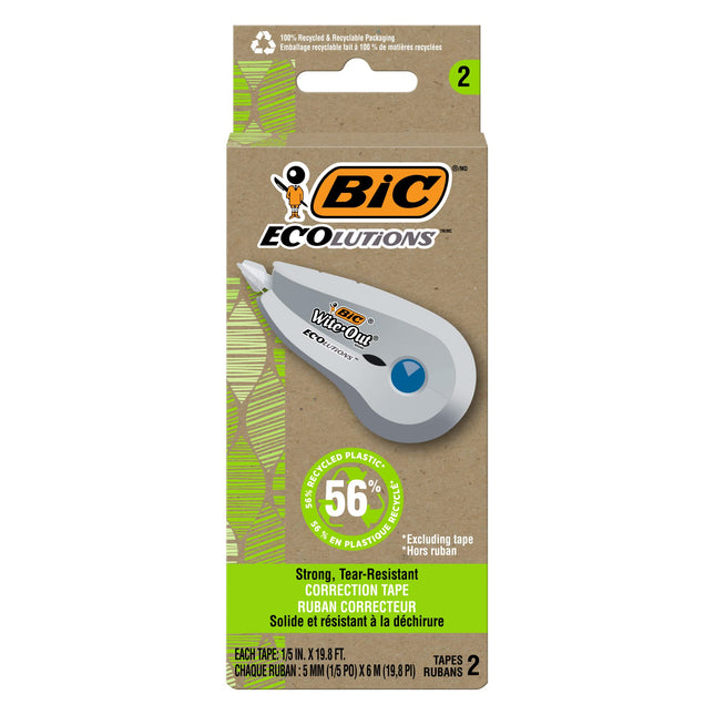 BIC Ecolutions Wite-Out Brand Correction Tape, 19.