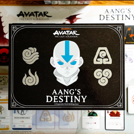 USAOPOLY Avatar The Last Airbender: El destino de Aang, juego de mesa cooperativo de construcción de mazos para 2 a 4 jugadores a partir de 10 años