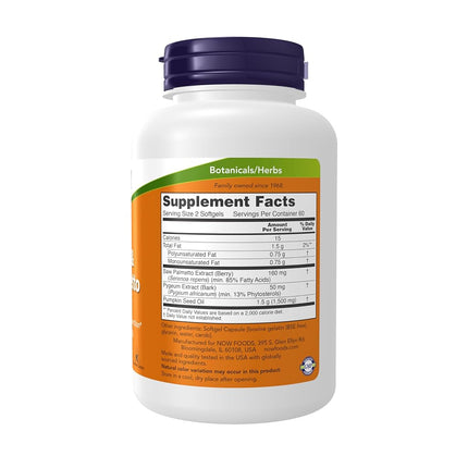 NOW Pygeum & Saw Palmetto,120 Softgels