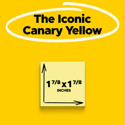 Post-It Super Sticky Notas 2"X2" 8/Paquete-Amarillo Canario c/90 Hojas