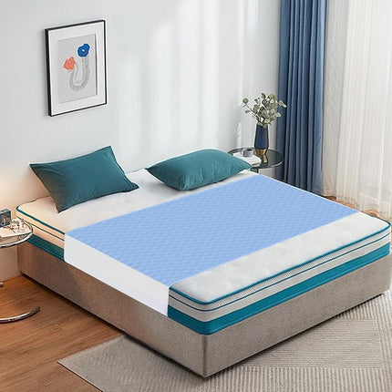 Saddle Style Washable Bed Pad for Incontinence, Waterproof and Reusable Underpad with Tuck-in Sides, Leakage & Sweat Mattress Protector for Adults, King 36x72 inch Bed Pads (2 Count,Blue)