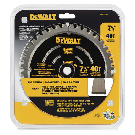 DEWALT Circular Saw Blade, 7 1/4 Inch, 40 Tooth, Composite Decking (DWA31740)