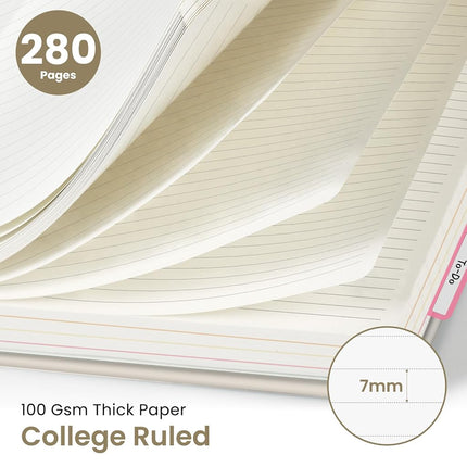 Taja Spiral Notebooks for Work 5 Subject Notebook with Removable Dividers