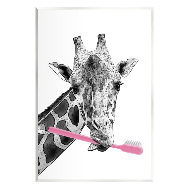Stupell Industries Funny Animal Bathroom Toothbrus