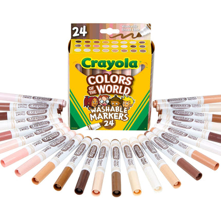 Crayola Colors of The World Markers 24 Pack, Skin Tone Markers, 24