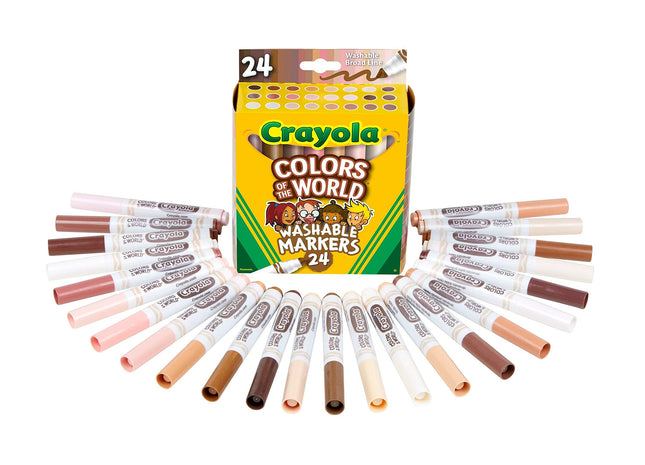 Crayola Colors of The World Markers 24 Pack, Skin Tone Markers, 24