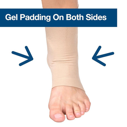 ZenToes Ankle Bone Protection Socks malleolar Sleeves with Gel Pads for Boots, Skates, splints, Braces - 1 Pair