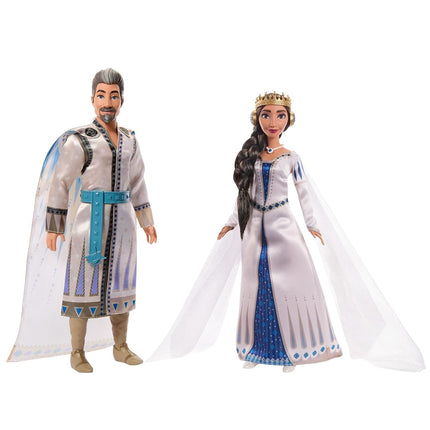 Disney Wish 2-Doll Set, King Magnifico & Queen Amaya Posable Fashion Dolls with Removable Outfits & Accessories, HRC18