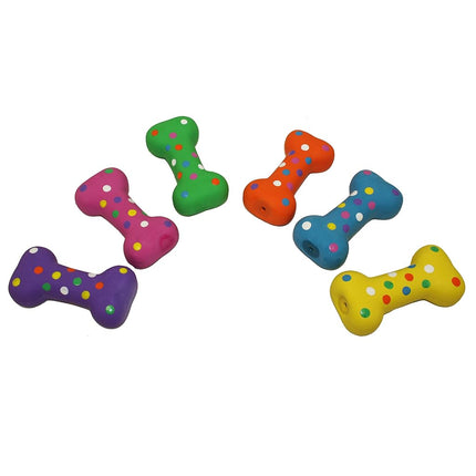 Multipet Polka Dot Latex Plush Filled 4-Inch Dog Toy by Multi Pet