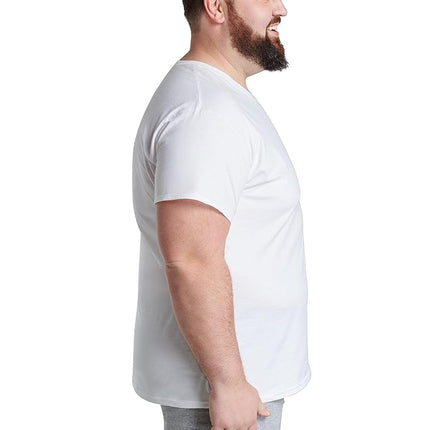 Fruit of the Loom Men's Stay Tucked Crew T-Shirt, Big Man-6 Pack White, XXXXL (Pack of 6)