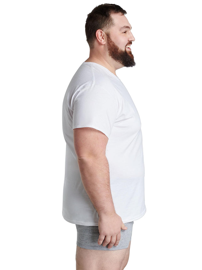 Camiseta Fruit of the Loom de manga corta para hombre, sin arrugas, color blanco, talla XXXXL (paquete de 6)