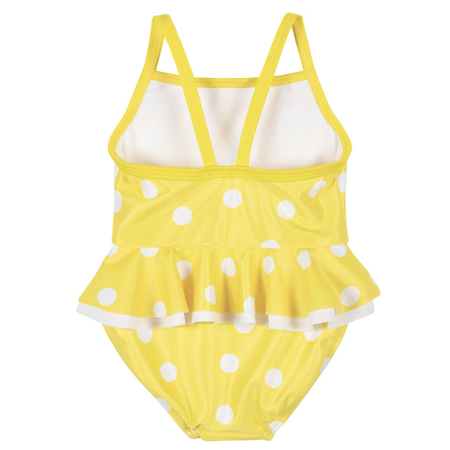 Gerber Girls' One-Piece Swimsuit, Yellow White Polka Dot, 3-6 Months