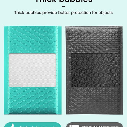 GSSUSA Teal Bubble Mailers, 4x8/'' Inches, 100 Pack, Padded Poly Packaging for Small Business, Shipping Envelopes, Bags, Mailing Supplies, 4x8 100PC