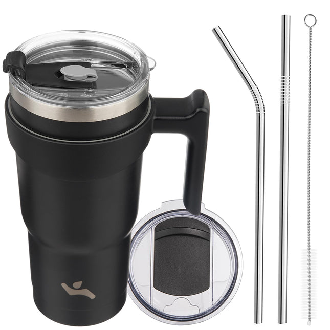 Konokyo 20 oz Tumbler with Handle and 2 Straw 2 Li