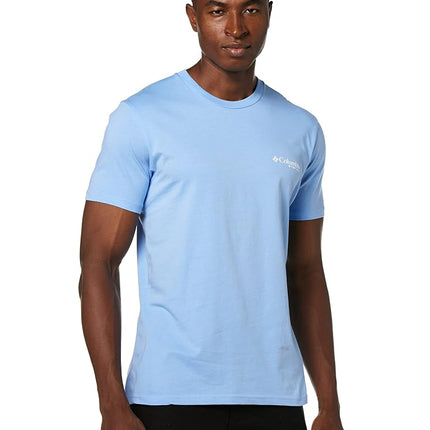 Columbia Apparel Men's PFG Graphic T-Shirt Shirt, White Cap/Flint, Small